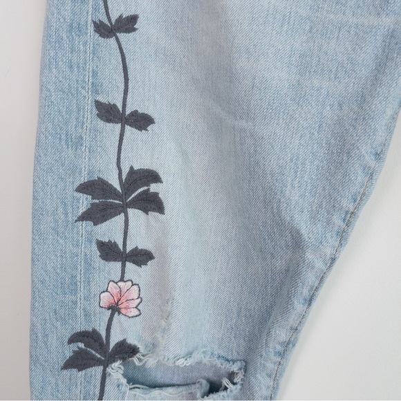 Citizens of Humanity Emerson Slim Jeans Embroidered Distressed Rock On Roses - Picture 13 of 16